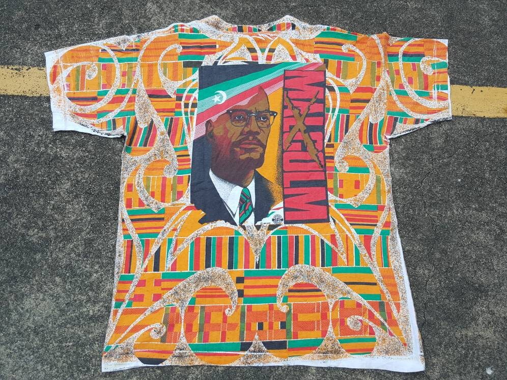 VTG Malcolm X All Over Print T-shirt - Etsy