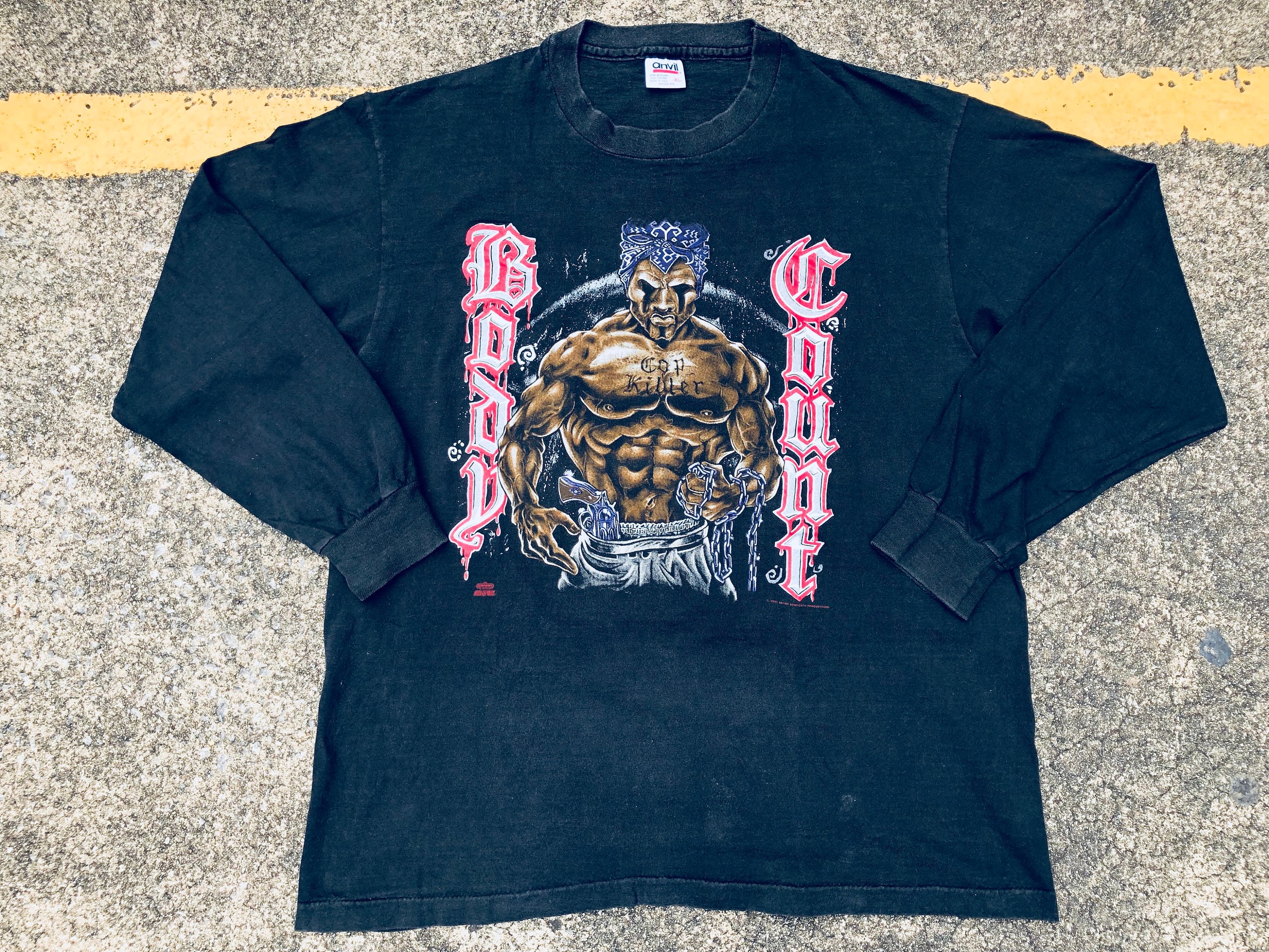 BODY COUNT バンドtシャツ 1992年 ビンテージ　ICE-T Vintage 1991-1992 Ice-T Body Count T-shirt Unisex Black S