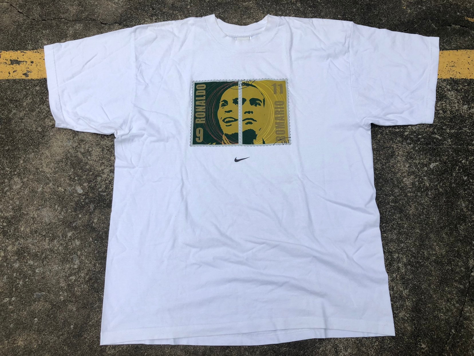 VTG Nike R9 Ronaldo Romario T-shirt 