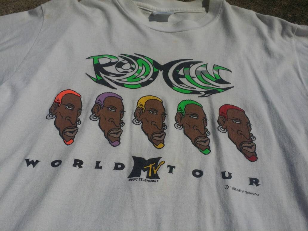 未使用　デニス・ロッドマン1996 MTVワールドツアーTシャツ　黒　サイズM DENNIS RODMAN (デニス・ロッドマン) MTV WORLD TOURTシャツ 96