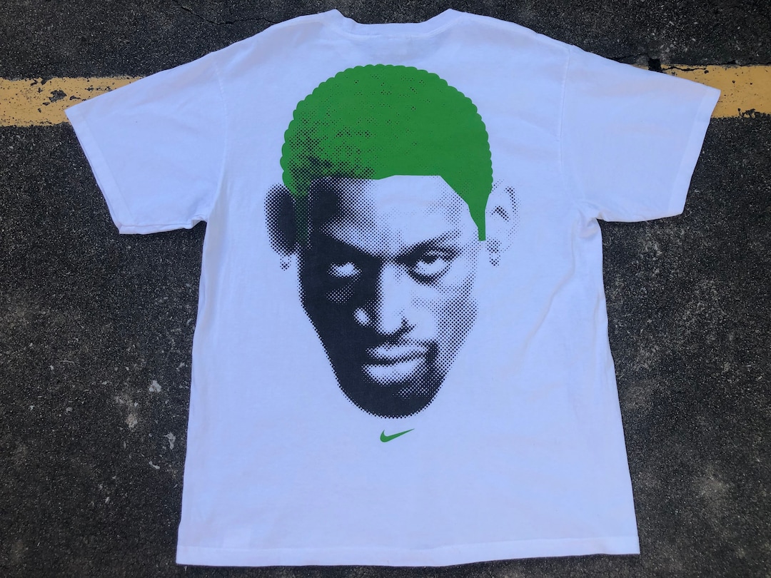 VTG Nike Dennis Rodman Green Hair Big Head T-shirt - Etsy