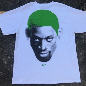 VTG Nike Dennis Rodman Green Hair Big Head T-shirt - Etsy