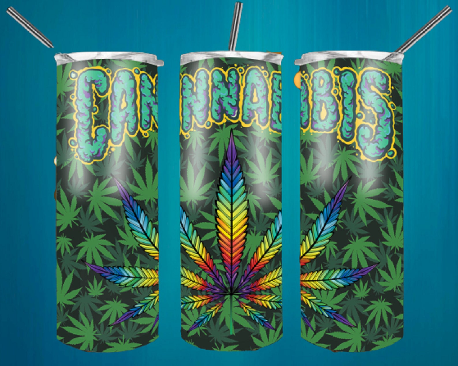 Weed sublimation Digital Design Download 20 Oz Skinny | Etsy