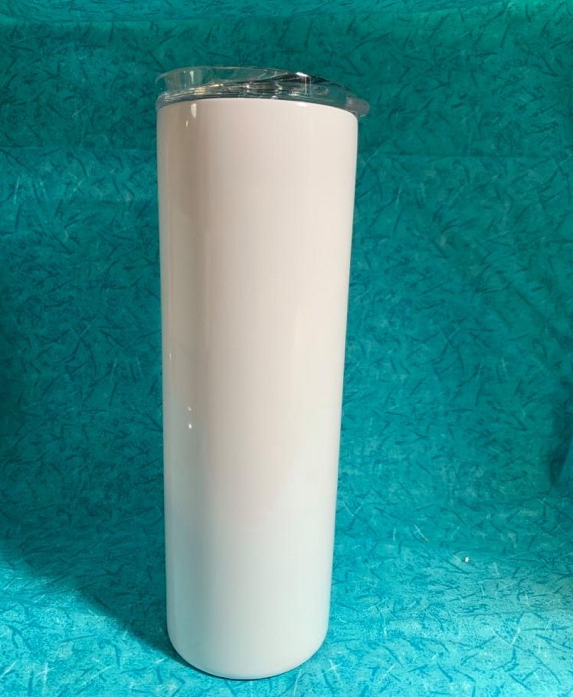 20oz Skinny Sublimation Blank Stainless Steel Tumbler W Plastic Straw White Wholesale