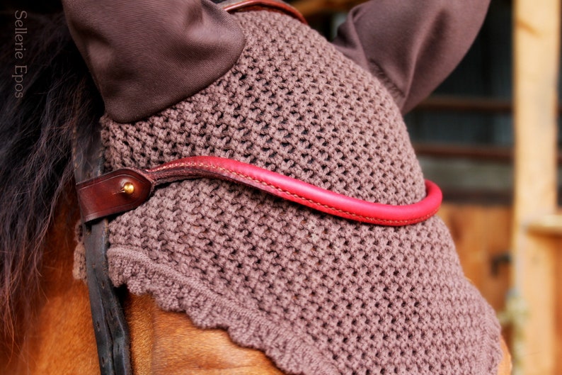 Handmade Red Horse browband