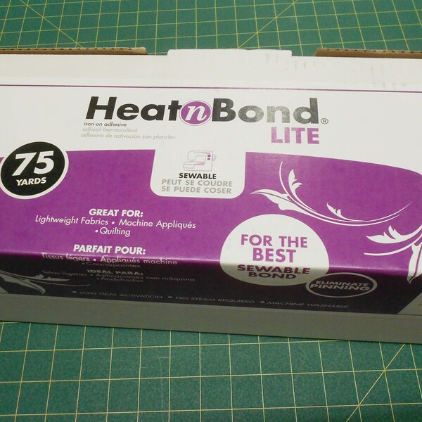 1yd piece #2128-Heat N Bond Lite 17" wide Iron-On Double Sided Adhesive/paper backed/sewable/draw on paper backing for applique