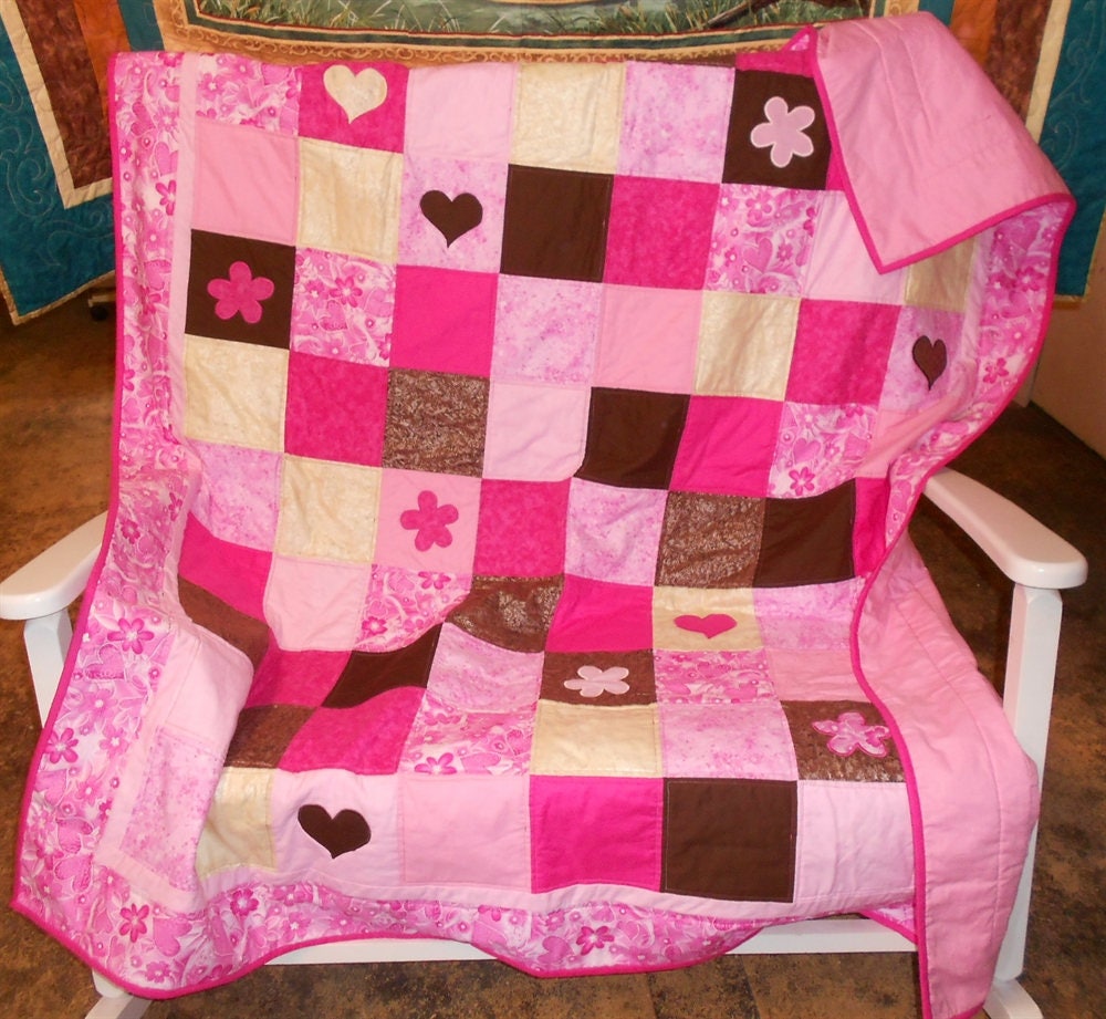 Pink Ribbon Quilt Pattern Breast Cancer Awareness/Pink Ribbon Quilt Lap/Twin/Throw | Etsy