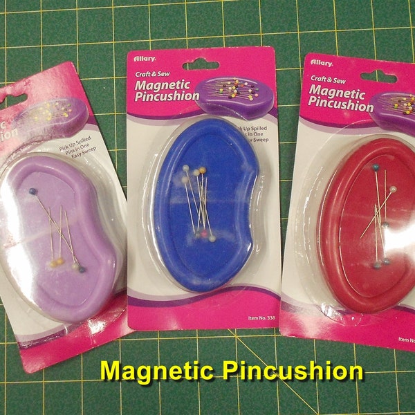 Magnetic Pincushion/choose lavender blue raspberry red/great for kids beginner sewers! #3200