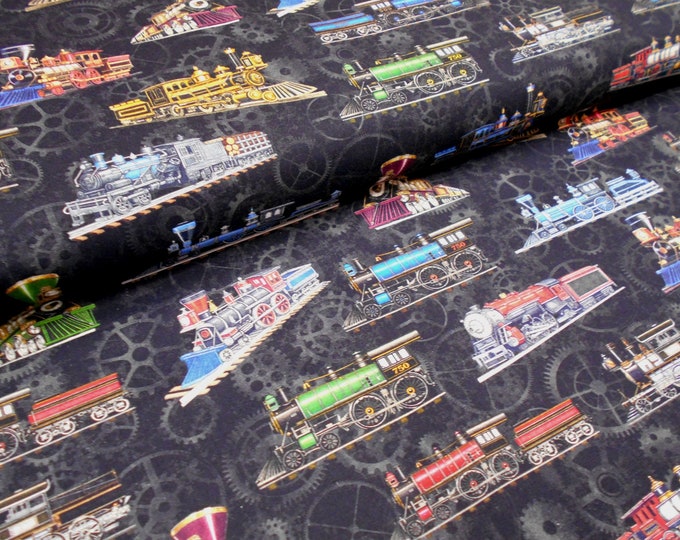 Train Fabric1/2 or 1yd 5140 Train Toss/train Engines
