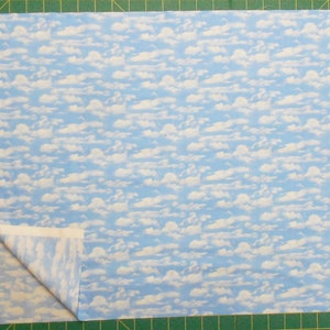 Fabric-1/2 or 1yd piece 3910-Light Blue Sky/Elizabeth's Studio/white clouds/scenic sky/landscape/fabric by the yard image 6