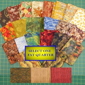 Fat Quarter Fabric/metallic brown large leaves/oak birch maple/grouse/pinecones/pine trees/naturescapes trees green red purple/gold grass