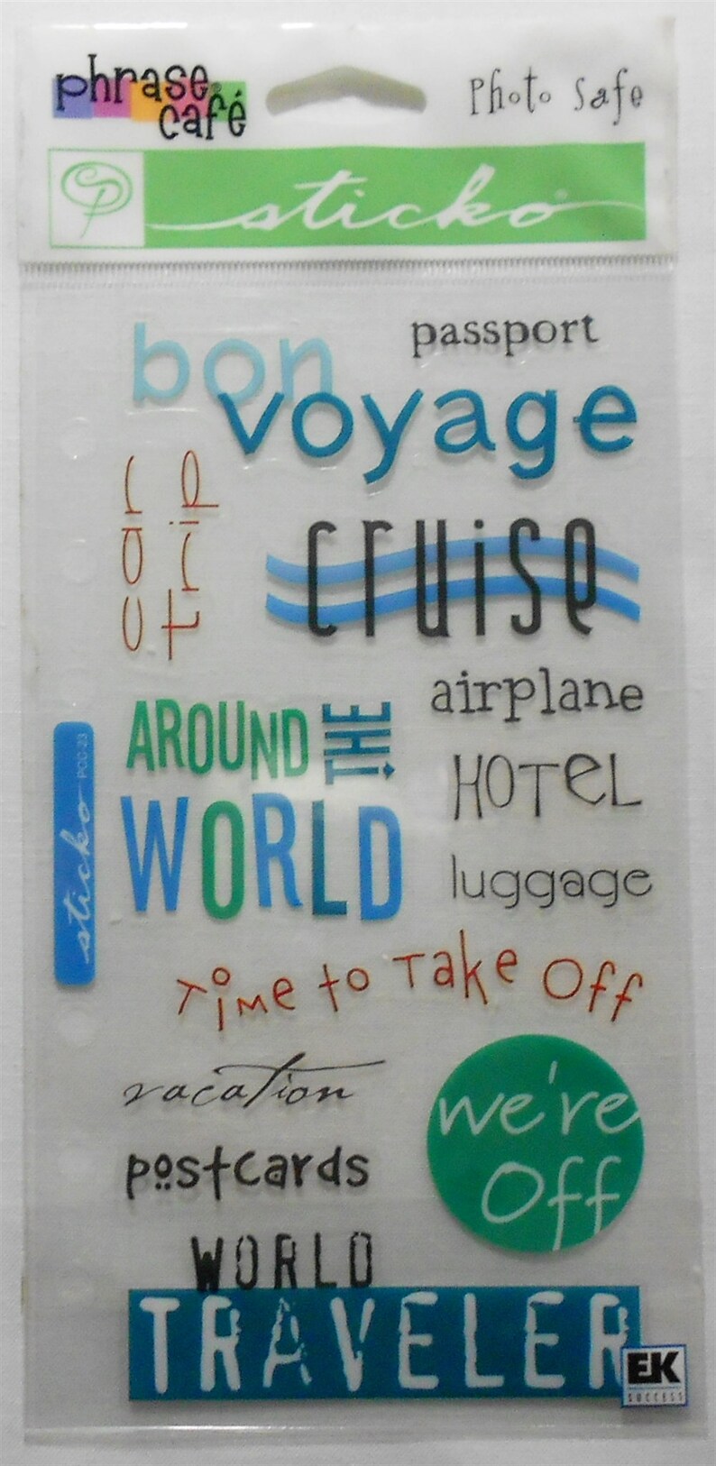 Scrapbooking Stickers-Phrase Cafe/Aged to Perfection/Just For You/Man's Best Friend/Cat's Meow/Friends/Give Thanks/Grand Ol' Flag/Bon Voyage Bon Voyage