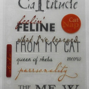 Scrapbooking Stickers-Phrase Cafe/Aged to Perfection/Just For You/Man's Best Friend/Cat's Meow/Friends/Give Thanks/Grand Ol' Flag/Bon Voyage The Cat's Meow