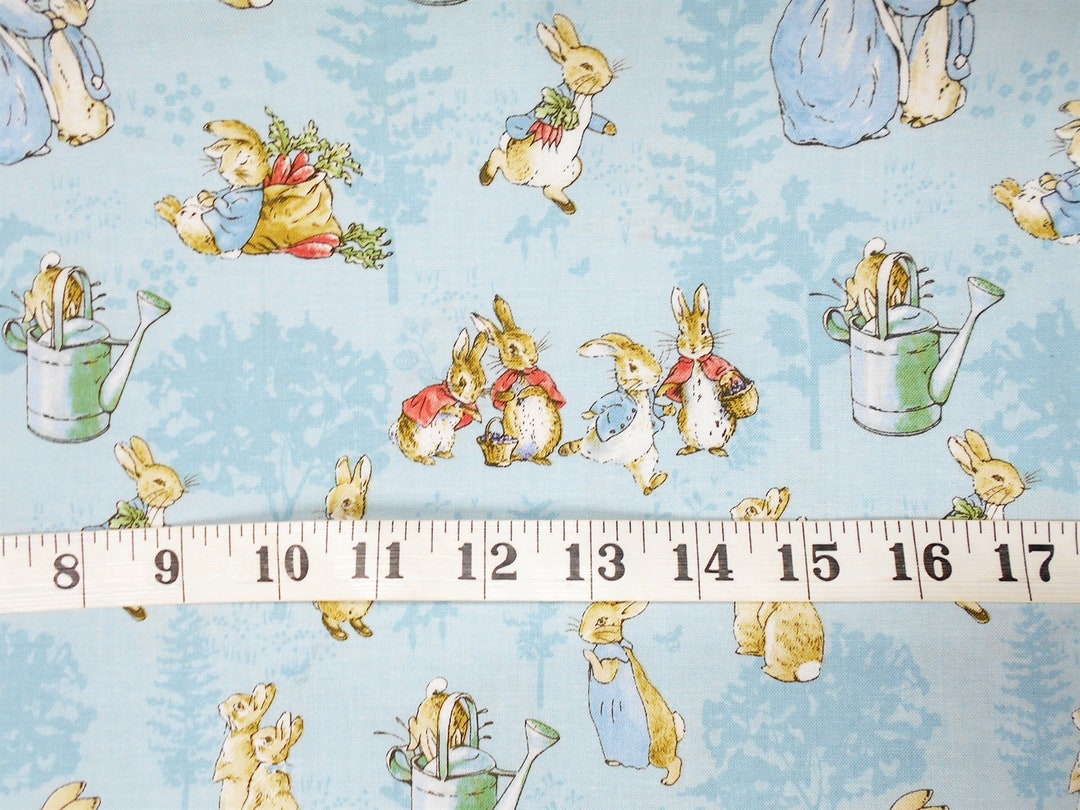 Fabric-#5854 Tales of Peter Rabbit Blue Scenic/blue Animals/rabbits ...