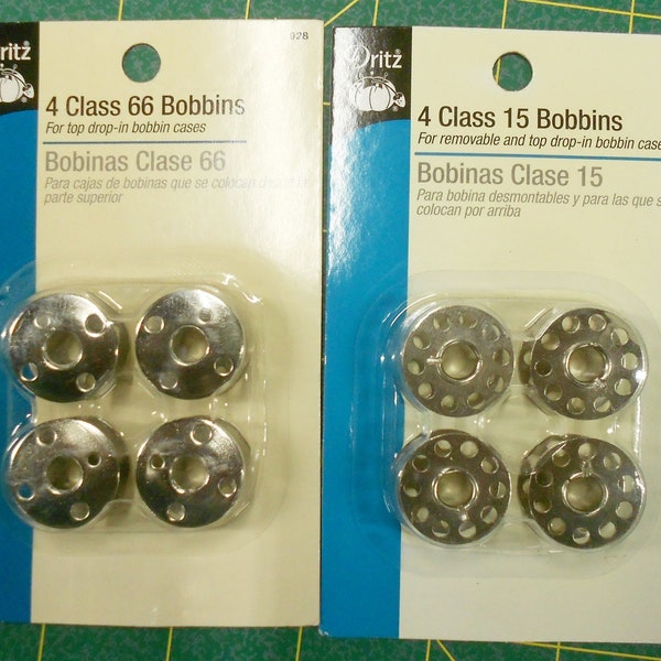 Dritz-Metal Bobbins/#3198-metal bobbins 4 count Class 66/#3197-metal bobbins 4 count Class 15