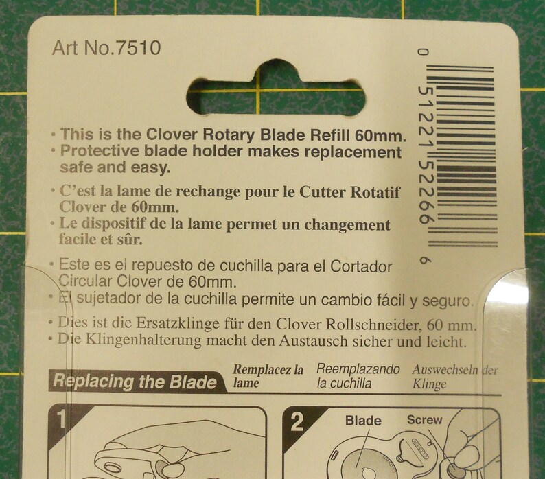 Rotary Blade Refill60mmrotary cutter bladeClover1 blade package #1500