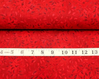 Fabric-#4391-Bright Red Climbing Vines 38717-Essentials/Wilmington Prints/light dark shades of red/tonal vines