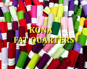 Fabric-KONA Fat Quarters-pink pastel bright red burgundy crimson lilac berry purple green forest kelly basil/Robert Kaufman/Kona Cotton