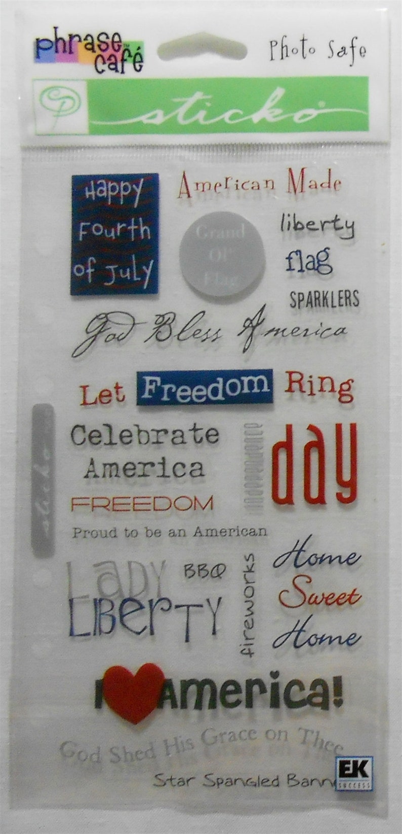 Scrapbooking Stickers-Phrase Cafe/Aged to Perfection/Just For You/Man's Best Friend/Cat's Meow/Friends/Give Thanks/Grand Ol' Flag/Bon Voyage Grand Ol' Flag