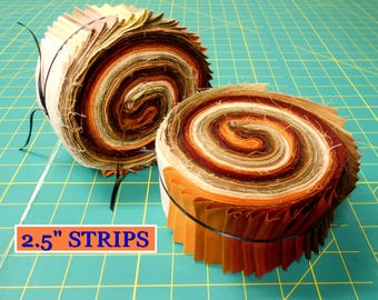 Kona solids 42pc jelly roll Fabric #6140/Terracotta #2/tan wheat earth straw herb chestnut chocolate cinnamon cocoa roasted pecan amber