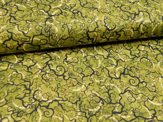 Fabric-#5506- Moons & Trees Green/All Hallow's Eve/Quilting Treasures/spooky creepy tree branches/Halloween crescent moon