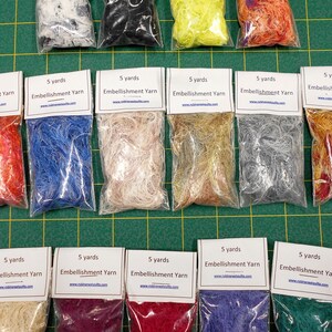 Embellishment Yarn/5 yards/Multi Colored/Solid use for scrapbooking/fiber art/embellished quilting/decorative yarn/junk journals/felting image 3