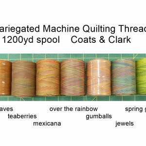 Coats Cotton Machine Quilting Multicolor Thread 1200yd Jewels
