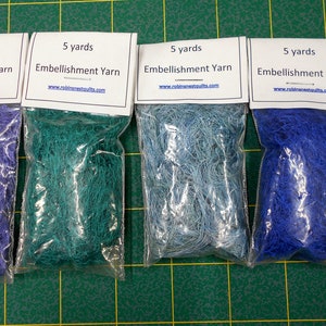 Embellishment Yarn/5 yards/Multi Colored/Solid use for scrapbooking/fiber art/embellished quilting/decorative yarn/junk journals/felting image 10