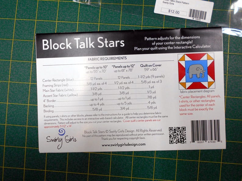 Quilt Pattern 5906 Block Talks Star/sgd070/use Panels, Tshirts or