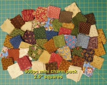 Fabric-900pc mini charm pack #5670/precut 2.5" squares/Thimbleberries/Circle of Love fabric 2004/vintage prints/florals small prints blender