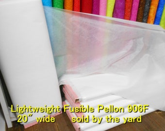 Sheer White Fusible (Iron-On) Interfacing #2952 Sheerweight/Lightweight 906F Pellon/20" wide/100% polyester/Made in the USA/sold by the yard