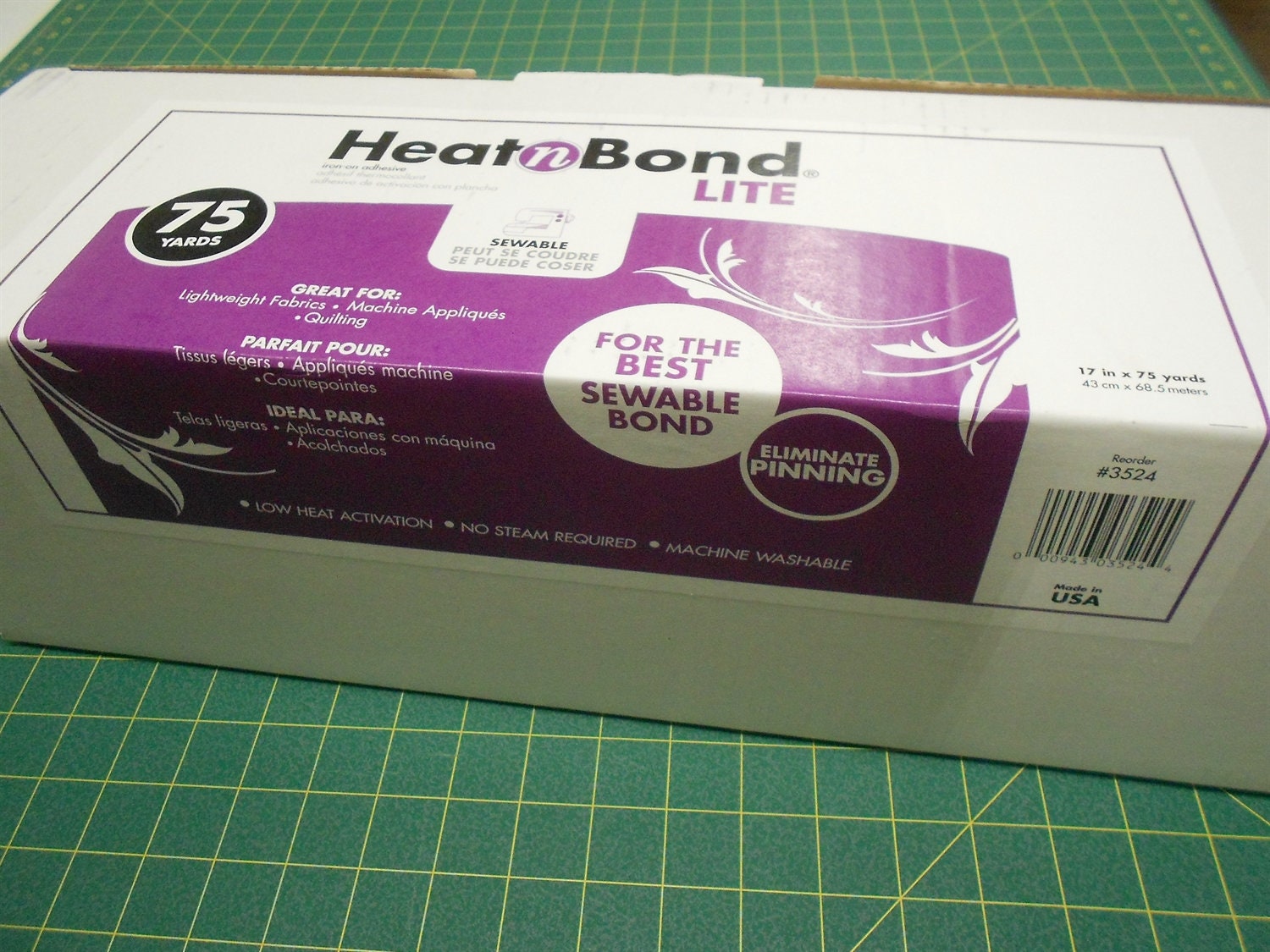 1yd Piece 2128-heat N Bond Lite 17 Wide Iron-on Double Sided Adhesive/paper  Backed/sewable/draw on Paper Backing for Applique 