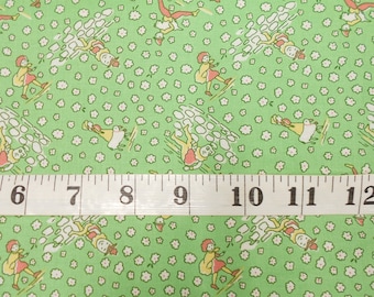 Fabric -1/2 or 1yd piece #5112 Reproduction Fabric/Repo Print/Humpty Dumpty/Green/Kim's Cause Storybook/Maywood/fabric by the yard