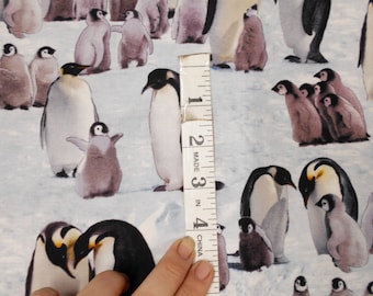 Fabric-1/2yd or 1yd piece #4947-Penguins/Snow Penguins/Arctic/Elizabeth's Studio/fabric by the yard