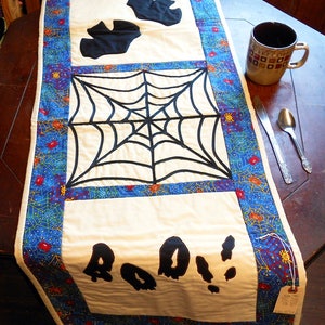 GLOW-In-The-DARK Halloween/Fall/Autumn Wall Hanging, Glow-In-The-Dark Bats/Spider Web/BOO 17 x 43 image 9