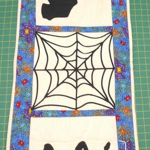 GLOW-In-The-DARK Halloween/Fall/Autumn Wall Hanging, Glow-In-The-Dark Bats/Spider Web/BOO 17 x 43 image 2