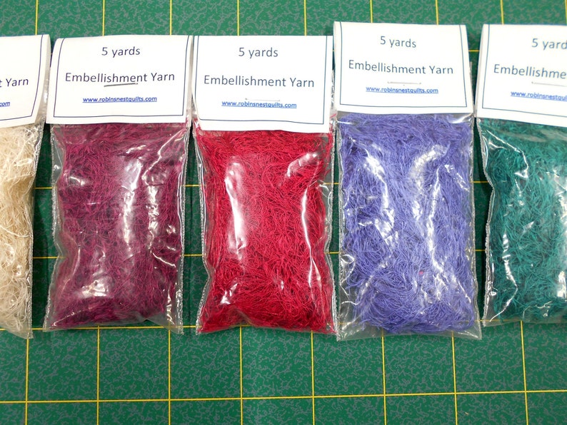 Embellishment Yarn/5 yards/Multi Colored/Solid use for scrapbooking/fiber art/embellished quilting/decorative yarn/junk journals/felting image 9