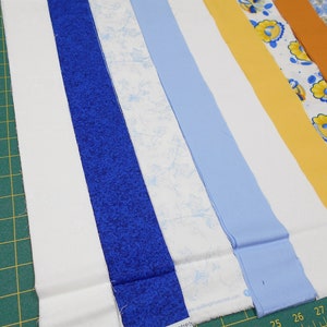 Fabric-42pc. Jelly Roll /4033-Precut 2.5 strips/White Chantilly Yellow Blue White Floral/leave/leaf print/solid/coordinating fabrics image 5