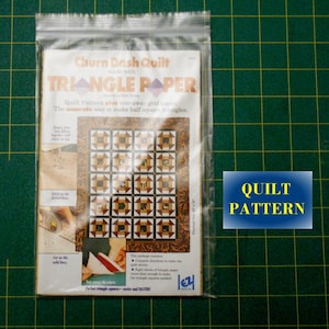 Quilt Pattern #4246-Churn Dash/made with triangle paper/paper pieced/quilt pattern plus tear away grid paper/1996 Mimi Shrimp/EZ Quilts