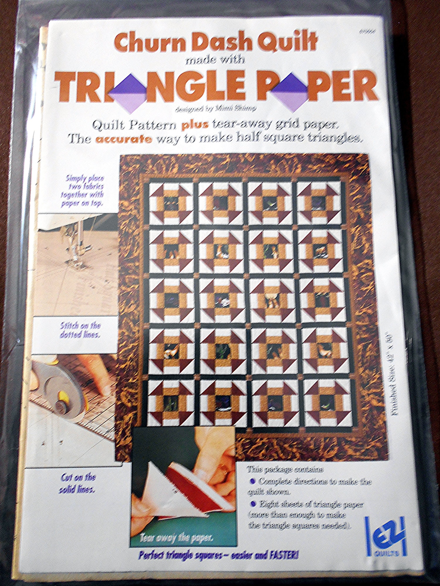 Pattern 4246 Churn Dash Quilt/made With Triangle Paper/quilt - Etsy