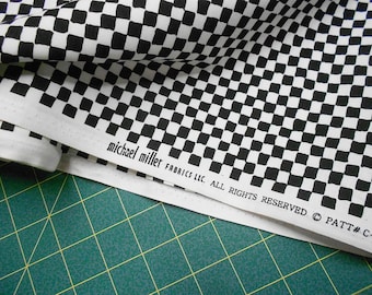 Fabric #3362-B&W/black+white check/checkered/checker flag print/board/race car/Michael Miller/Clown Check