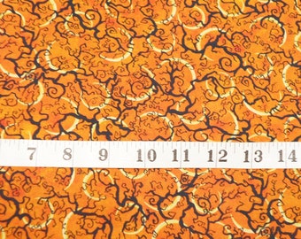 Fabric-#5508- Moons & Trees Orange/All Hallows Eve/Quilting Treasures/spooky creepy branches/Halloween crescent moon