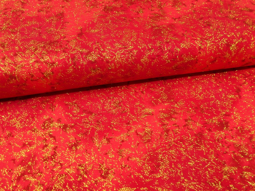 Fairy Frost Fabric 1/2 or 1 Yard 3827hollyberry red Fairy Frost/red With Gold Glitter/glitz