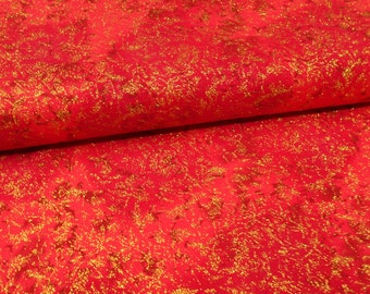 Fairy Frost Fabric- 1/2 or 1 yard  #3827-Hollyberry (Red) Fairy Frost/red with gold glitter/glitz-Michael Miller Fairy Frost