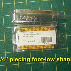 Presser Foot 3746/low shank 1/4 piecing foot by Gingham Square image 1