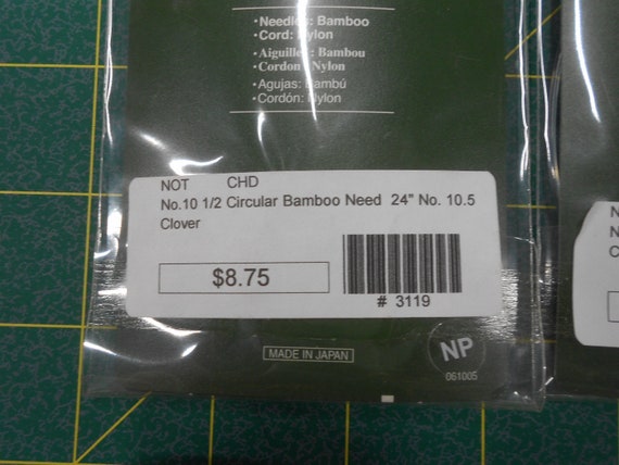 Clover Bamboo Circular Knitting Needles 24 Size 10.5