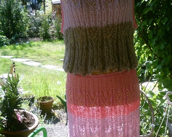 Knit top + skirt, 3 colors, A-line, size 36-38,S,US 8-10, UK 10-12.