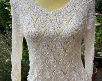 Knit sweater, sweater, white, wedding, bridal sweater, handmade, wedding, bride