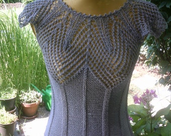 Knit top, light grey, size 36-38, S, UK 10-12, US 8-10