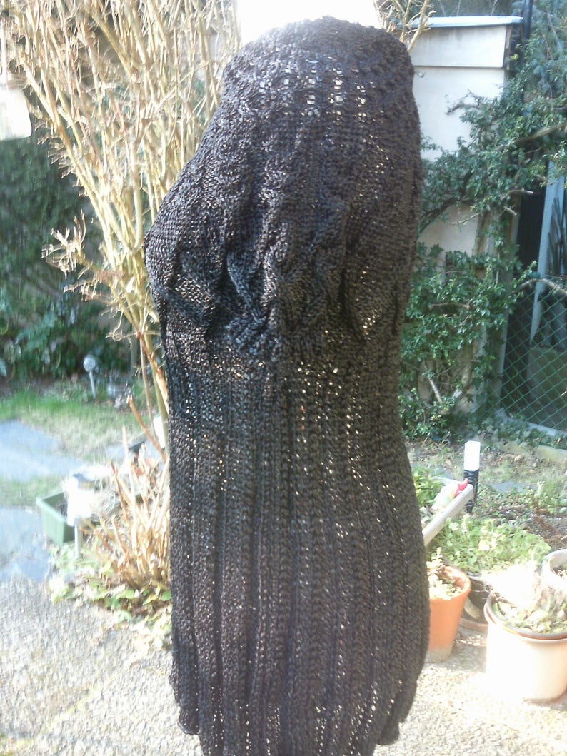 Gr Knit tunic 40-42 black US 12-14 M with short arm UK 14-16
